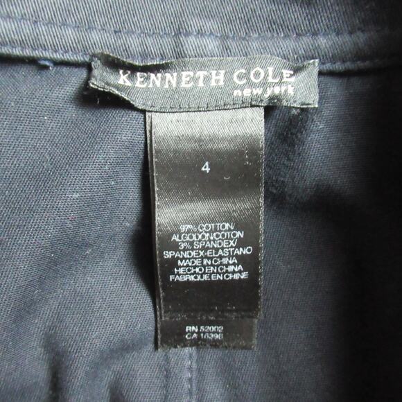 Kenneth Cole Jacket Womens Size 4 Black Pleated Military Fashion Blazer Modern - Picture 5 of 6